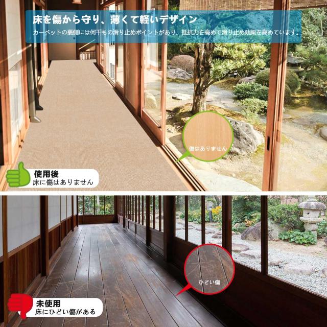 【Amazon 限定ブランド】廊下敷き カーペットラグ ラグマット 台所マット ロング600×80cm HAODEMI ペット 絨毯 フローリング 滑り止めマ_1