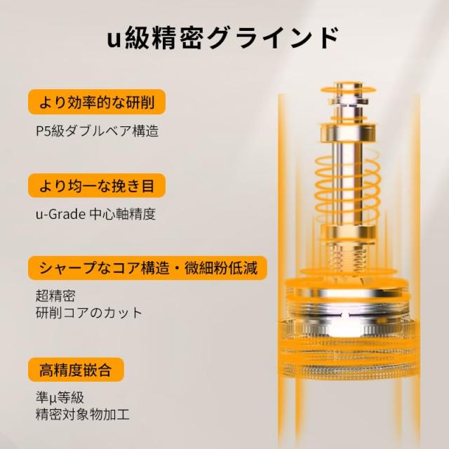 MAVO ウィザード 手挽きコーヒーミル 粗さ調整可能 手動 コーヒーミル 六角コニカル式金属刃 エスプレッソ対応 CNCステンレスバリ 容量20_6