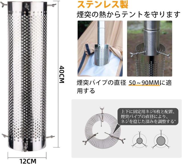 革新版】煙突ガード AVOFOREST テントプロテクター 薪ストーブ専用 304