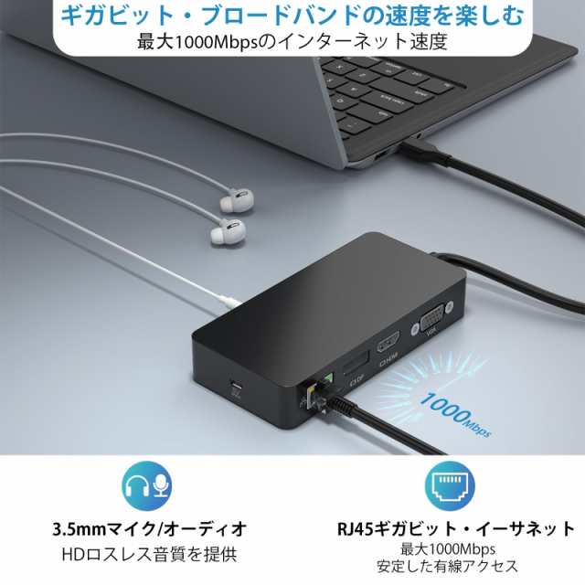 マイクロソフト Surface ドック USB C Surface Dock トリプルディスプレイ(4K DP+HDMI+VGA)