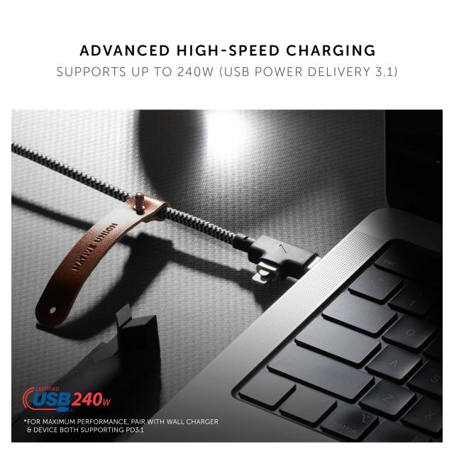 Native Union（ネイティブユニオン）Belt Cable Duo Pro 240W −2.4m の強化された編み上げ2-in-1ユニバーサルUSB-C＆ライトニングケーブ_2