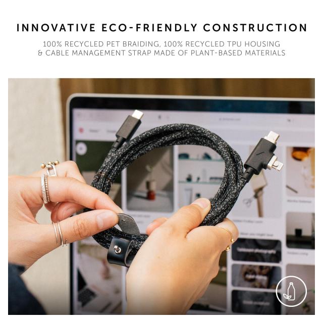 Native Union（ネイティブユニオン）Belt Cable Duo Pro 240W −2.4m の強化された編み上げ2-in-1ユニバーサルUSB-C＆ライトニングケーブ_8