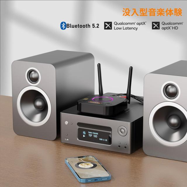 1Mii LDAC Hi-Res Audio Bluetooth 5.2 レシーバー、オーディオマニア