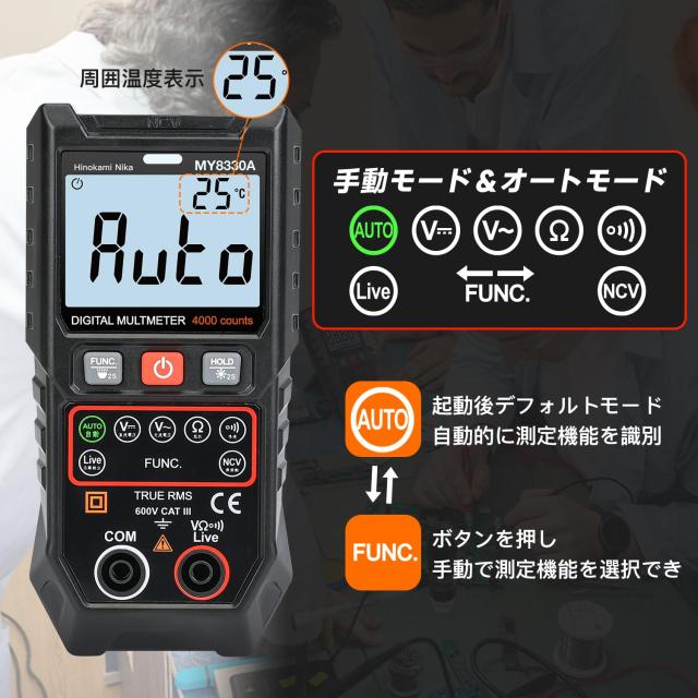 Hinokami Nika 2024新型MY129 充電式テスター デジタル 1 Hinokami Nika 2024新型MY129 充電式テスター デジタル 1の通販 by