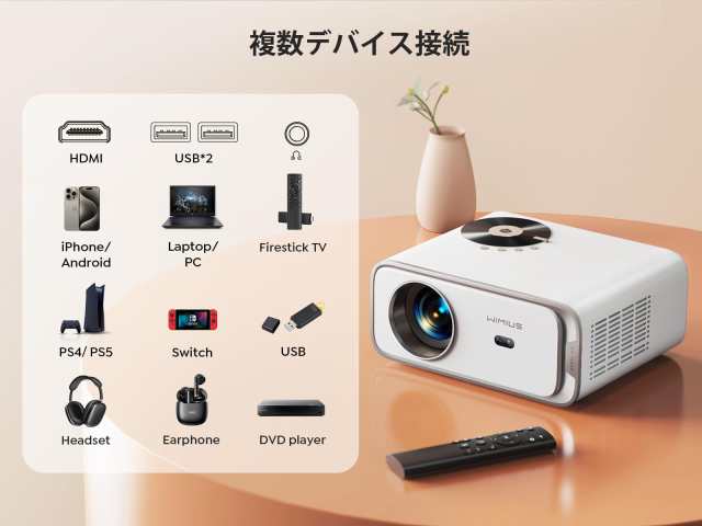 Android TV搭載】WiMiUS プロジェクター 小型【電動フォーカス＆自動 