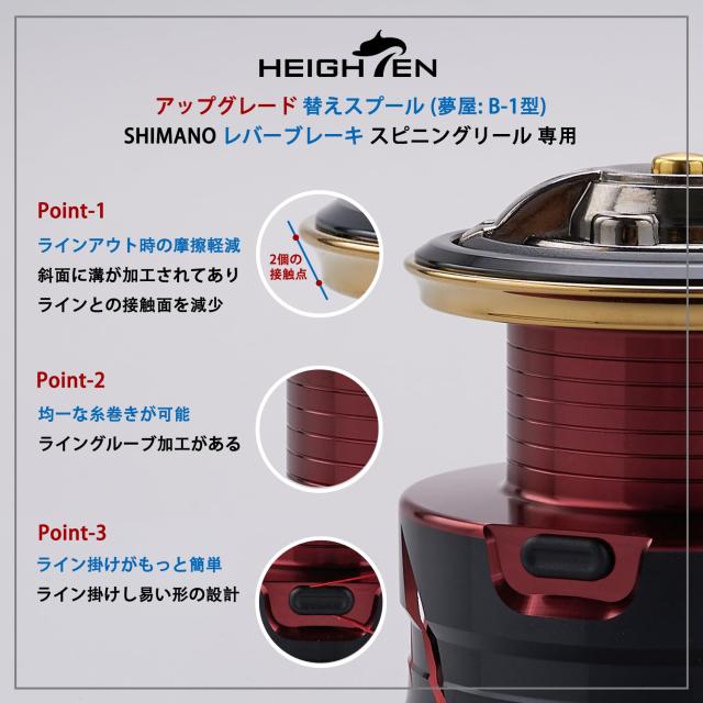 HEIGHTEN リール スプール シマノ レバーブレーキ スピニング