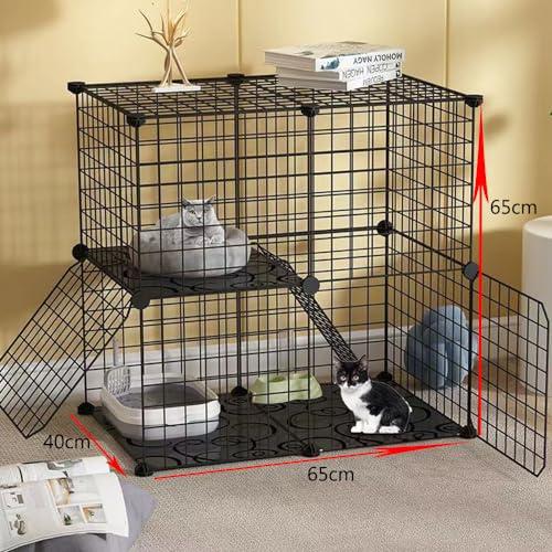 キャットハウス　キャットゲージ　ブラック　３段　簡単組立　猫ケージ 　キャスタ 猫 ケージ キャットケージ 3段ケージ ペットケージ キャスター付