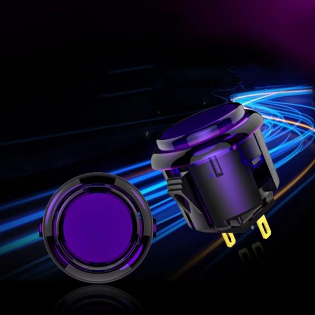 QANBA Gravity KS アケコン ボタン 24/30MM アケコン 静音ボタン (透明