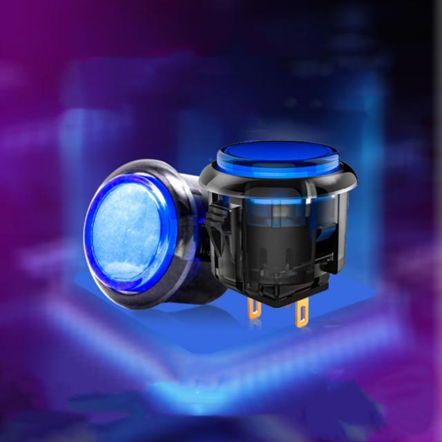 QANBA Gravity KS アケコン ボタン 24/30MM アケコン 静音ボタン (透明