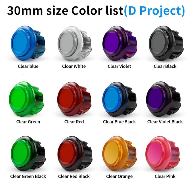 QANBA Gravity KS アケコン ボタン 24/30MM アケコン 静音ボタン 8個
