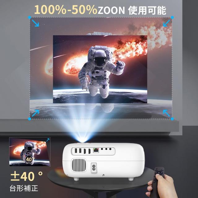 WiFi プロジェクター 1080P ネイティブ解像度 300ANSI 16000lm【自動台形補正、電子フォーカス 】HDMI USB AV LAN Audio Outポート対応_8