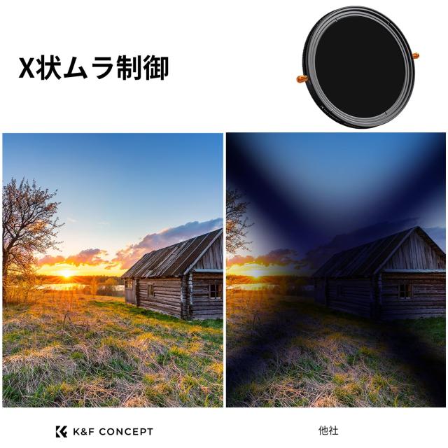 K＆F Concept 55mm ND2-32＆CPLフィルター 多機能フィルター 2in1 一枚二役 減光+偏光効果 両面24層ナノコーティング 防水撥油キズ防止 可_3