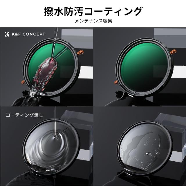 K＆F Concept 55mm ND2-32＆CPLフィルター 多機能フィルター 2in1 一枚二役 減光+偏光効果 両面24層ナノコーティング 防水撥油キズ防止 可_6