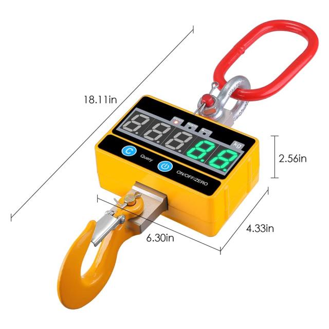 クレーンスケール 2T 充電式 リモコン遠隔操作 デジタル吊りはかり 2000kg吊りはかり 吊り秤 吊秤 高精度 軽量 デジタル吊り下げ秤 電子