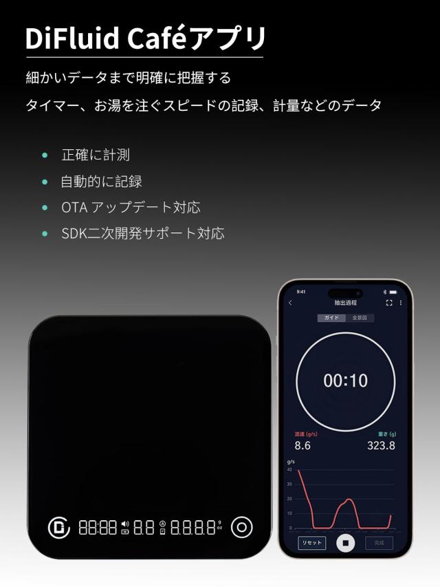 DiFluid コーヒースケール ドリップスケール 精度0.1g 測量範囲0.2 DiFluidコーヒースケール ドリップスケール 精度0.1g 測量範囲0.2g
