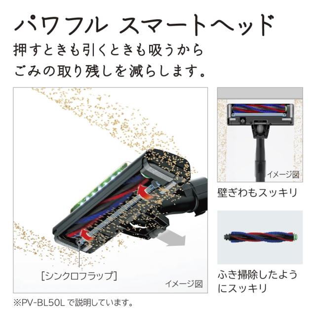 日立 掃除機 コードレス スティッククリーナー 軽量 1.4kg 自走式 LEDライト 自動モード PV-BL50L パワかるスティック 日本製 ライトゴー