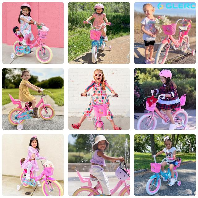 Glerc Maggie 子供用自転車 女の子用 キッズバイク 幼児乗り練習 花柄