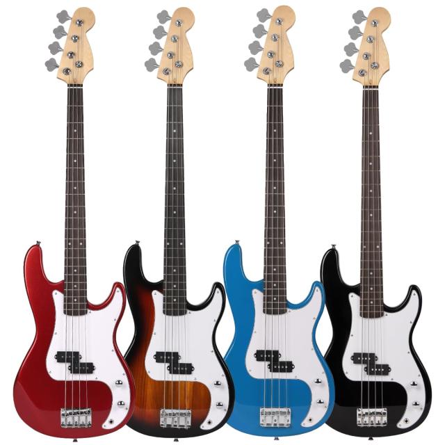 Bullfighterエレキベースセットアクセサリーセット付き、4弦bassエレキベース初心者入門パフォーマンスロック楽器 Bass (FD-Red)_3