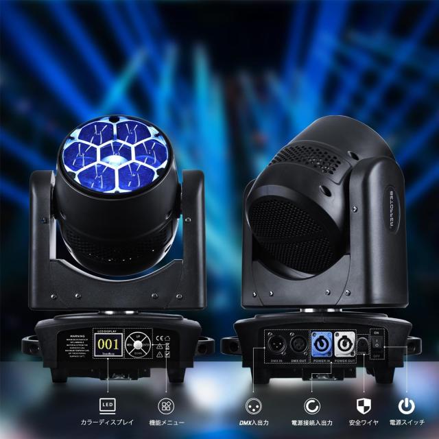 BETOPPER 350W移動ヘッド ライト 7x40W RGBW の洗浄/ズームレンズ/CTO の効果の蜂の目 DJs、棒、クリスマスおよびホーム パーティーの照_6