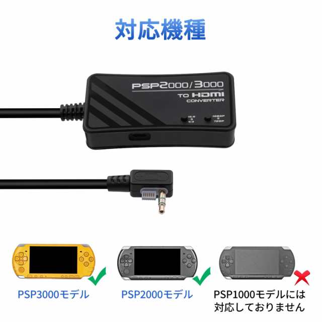 Mcbazel PSP用 HDMIコンバーター(3M長さ) 2000/3000モデル対応 チップ 