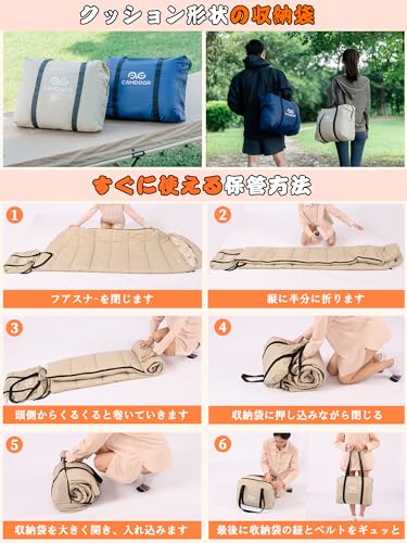 CAMDOOR【人工ダウン・30秒収納】寝袋 冬用 ダウン シュラフ 封筒型 ナイロン 320T防水耐裂 1.8kg 2.2kg キャンプ 寝袋 コンパクト -15℃