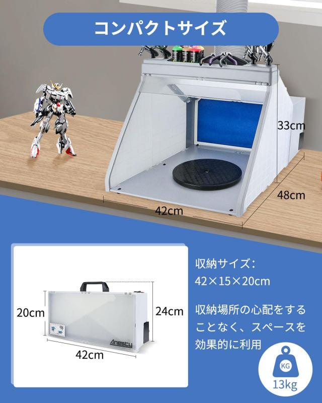 Anesty ASPB-Pro 塗装ブース スプレーブース LED照明 スイッチ2モード