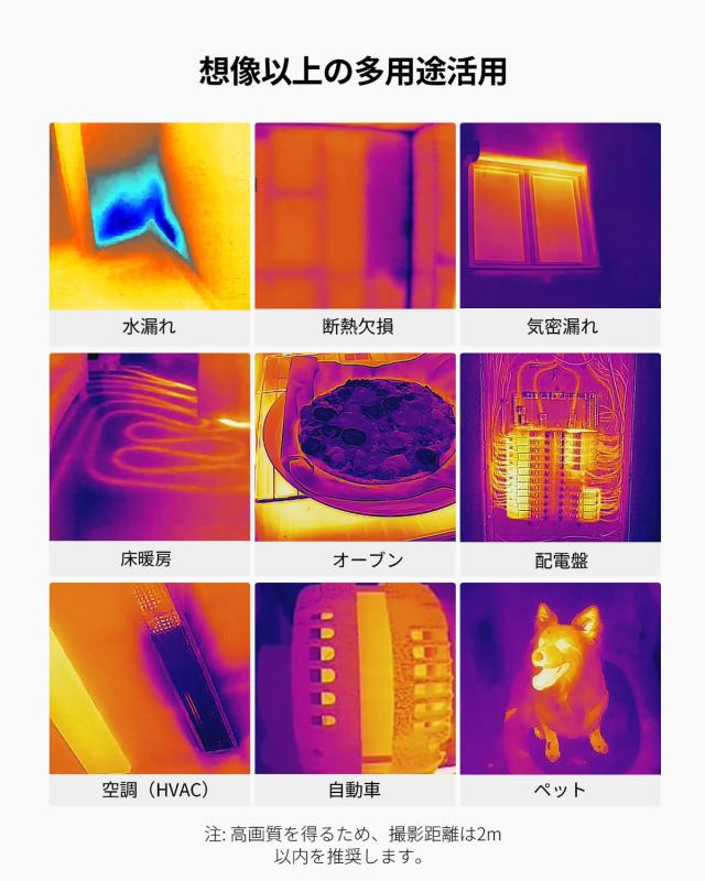 HIKMICRO E02 サーモグラフィーカメラ 240x240 SuperIR解像度、可視光
