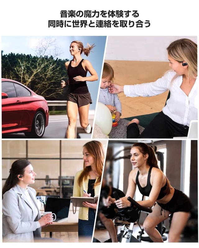 Nicelan 【音漏れ抑制】空気伝導 開放型イヤホン 無痛で快適で 安定