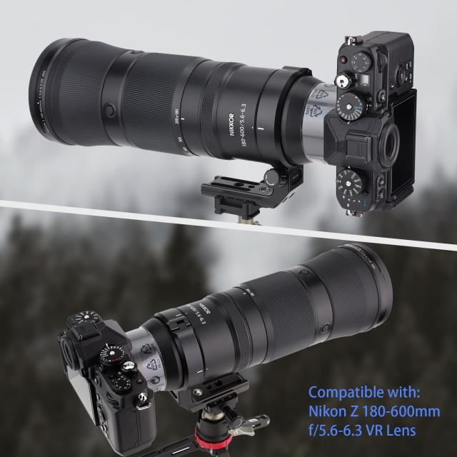 Haoge LMR-Z186 レンズカラー Nikon Nikkor Z 180-600mm f/5.6-6.3 VRレンズ三脚マウントリング用 アルカタイプクイックリリースプレート