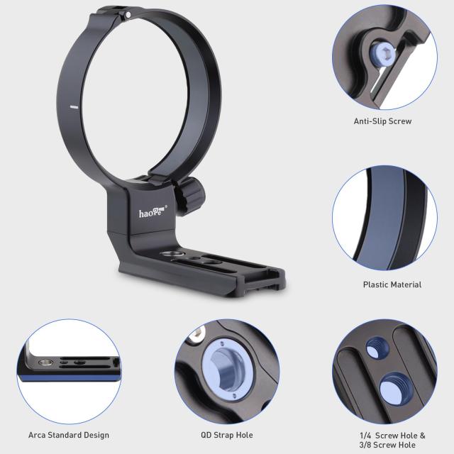 Haoge LMR-Z186 レンズカラー Nikon Nikkor Z 180-600mm f/5.6-6.3 VRレンズ三脚マウントリング用 アルカタイプクイックリリースプレート