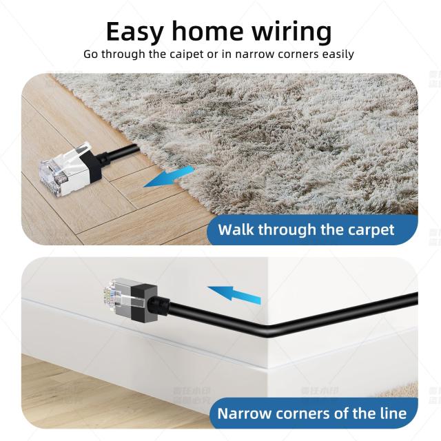 Dutevolns薄型イーサネットケーブル フレキシブルRj45 Cat 6 LAN