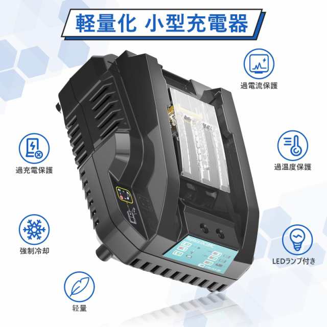 DOSCTT ブロワー+互換 マキタ 18v バッテリー BL1850B 2個+18v 充電器DC18RC 電動工具 18v バッテリー 5.0Ah 大容量 コードレスブロワー の通販は