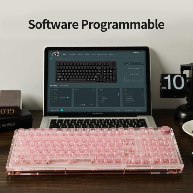 KiiBoom Phantom 98 ホットスワップ対応クリスタルガスケットマウントメカニカルキーボード、トリプルモードNKROゲーミングキーボード 南_3
