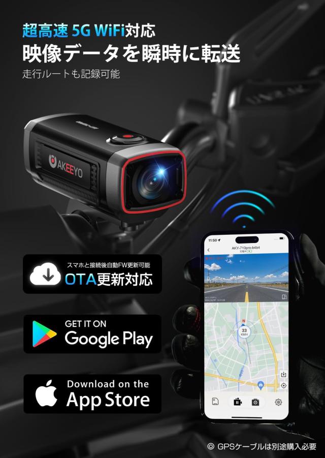 自転車ドライブレコーダー EIS 4K 28fps/2K 55fps