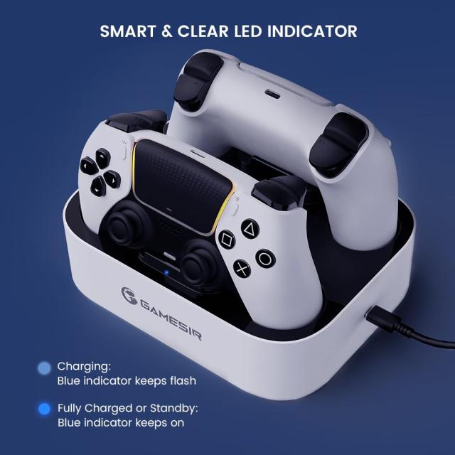 GameSir PS5 コントローラー 充電スタンド 2台同時充電 P5充電器