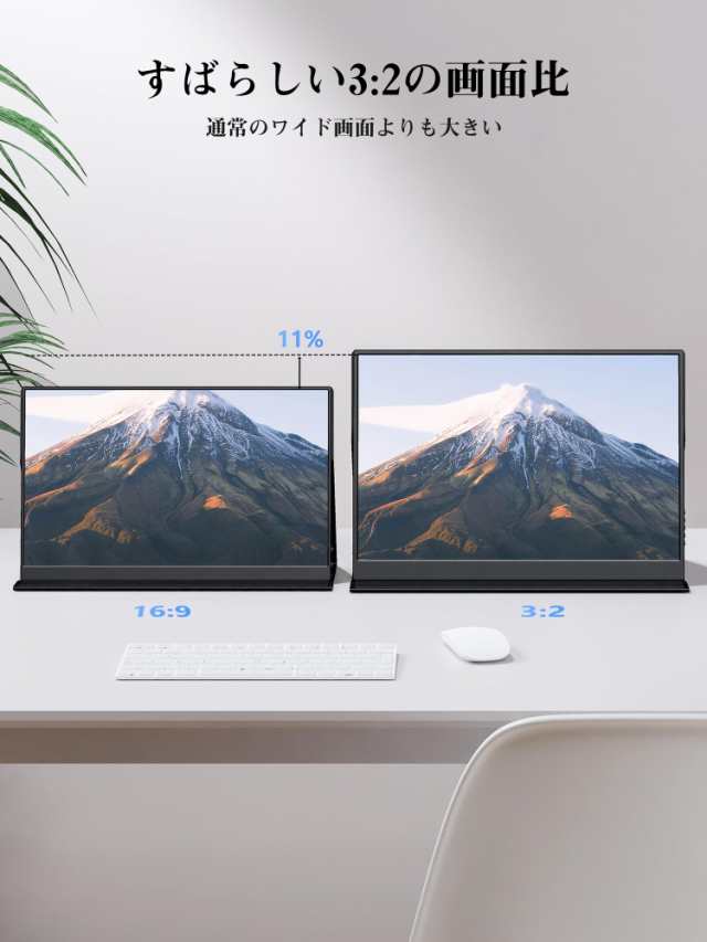Pornitor モバイルモニター 14インチ 2K解像度 モバイル