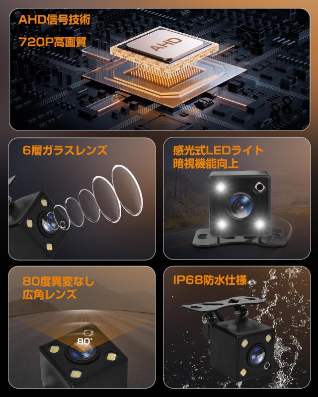 在庫確認中 Antion 5インチIPSモニター 4個カメラセット AHD信号 死角なし