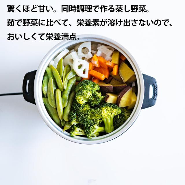 VETLER(ベトラー) 電気鍋 炊飯器 蒸し器 せいろ ゆでたまごメーカー 一人暮らし 1.3L 2合 3合 4合 電気 スチーマー 一人用 二人用 一人鍋