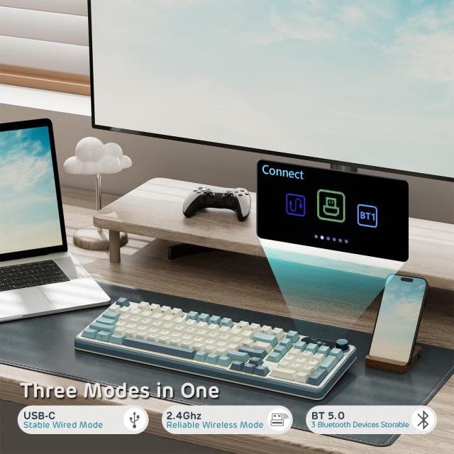 RK ROYAL KLUDGE S98 メカニカルキーボード、スマートディスプレイおよびノブ付き、トップマウント 96% ワイヤレスメカニカルキーボード RK ROYAL KLUDGE S98 メカニカルキーボード、スマートディスプレイおよびノブ付き、トップマウント 96% ワイヤレスメカニカルキーボード