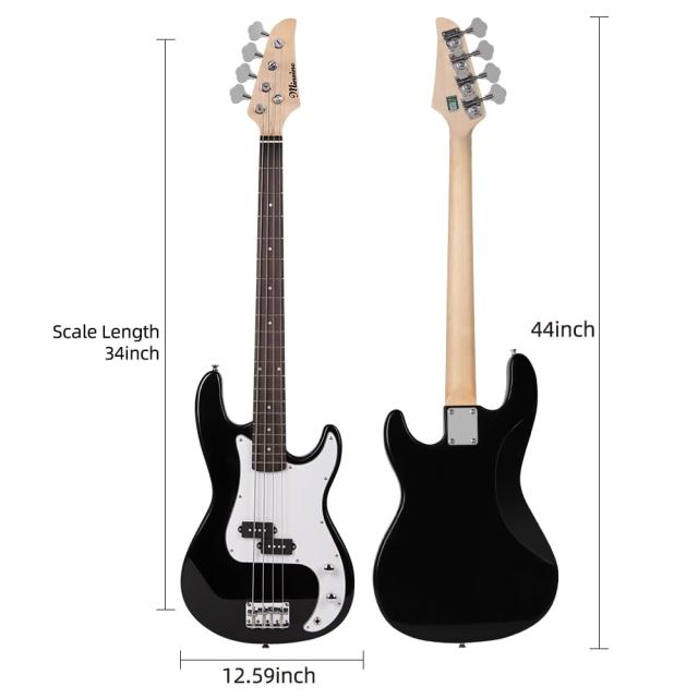 Bullfighterエレキベースセットアクセサリーセット付き、4弦bassエレキ