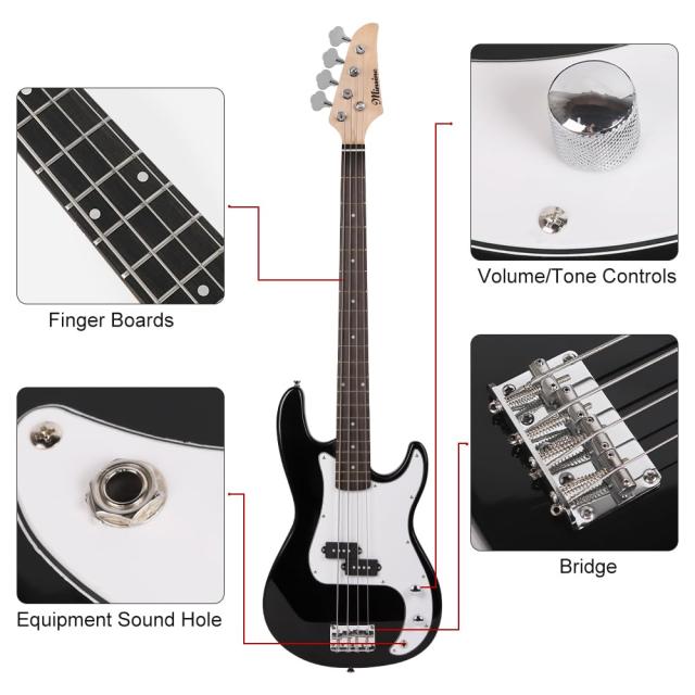 マットブラック 4弦 変形エレキベース マットブラック 4弦 変形エレキベース