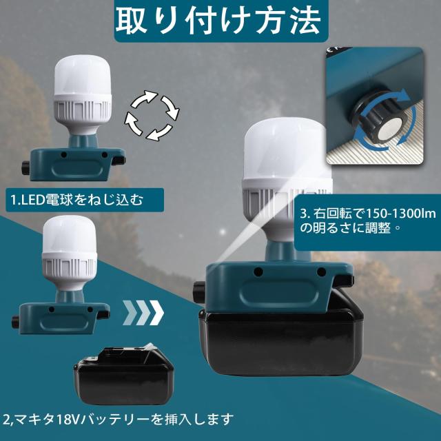 投光器LED作業灯 LEDワークライト E27口金 150-1300LM E27口金