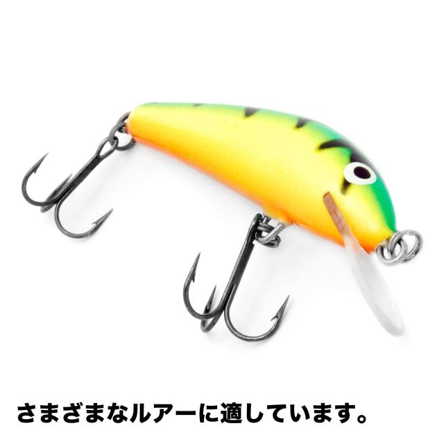 Piscorush 50本 トリプルフックセット トレブルフック ケース付 丸型