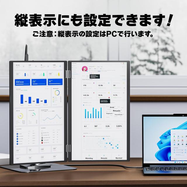 【Amazon限定ブランド】VisionOwl デュアル モバイルモニター 15.6インチ ドライバー不要 120%sRGB 78%NTSC超広色域 画面統合可能 FHD108_4