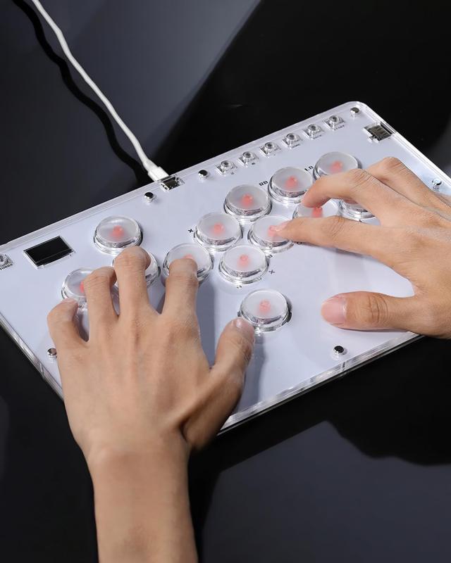 レバーレスアーケードコントローラー アケコン 薄型ロープロ13ボタン