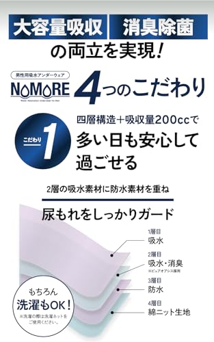 誰にも気づかれない】 NOMORE ノモレ 失禁パンツ 男性用 尿漏れ