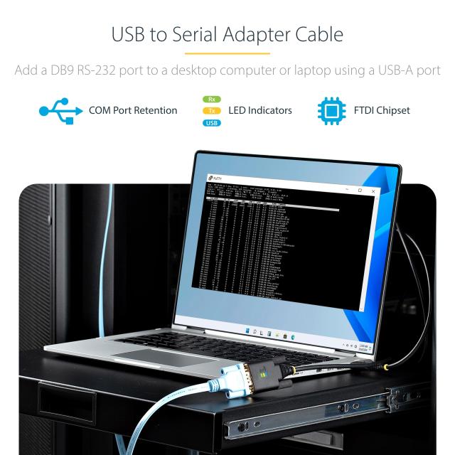 StarTech.com USB - RS232Cシリアル変換ケーブル／ストレート／USB 2.0接続／3m 1P10FFC-USB-SERIAL_1