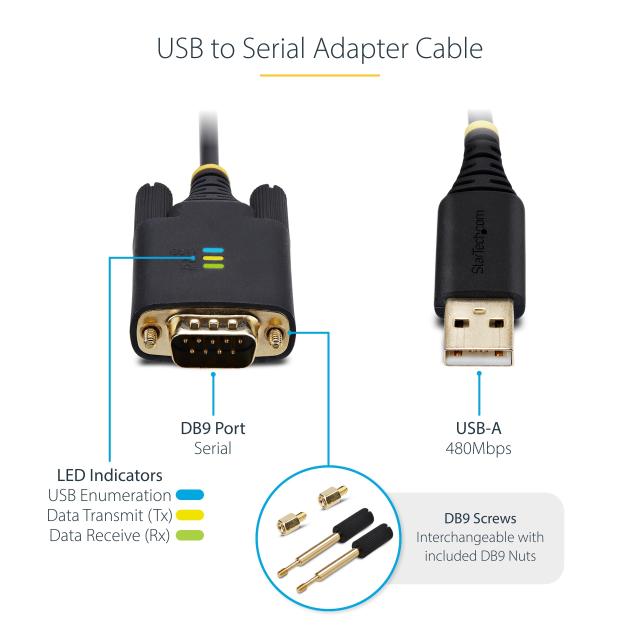 StarTech.com USB - RS232Cシリアル変換ケーブル／ストレート／USB 2.0接続／3m 1P10FFC-USB-SERIAL_3