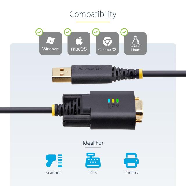 StarTech.com USB - RS232Cシリアル変換ケーブル／ストレート／USB 2.0接続／3m 1P10FFC-USB-SERIAL_4