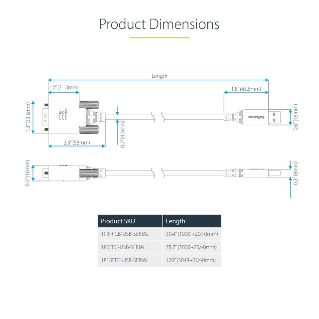 StarTech.com USB - RS232Cシリアル変換ケーブル／ストレート／USB 2.0接続／3m 1P10FFC-USB-SERIAL_7